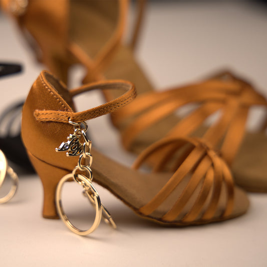 BDD Dance Shoe Keychain Accessory Cute Little Dance Shoe Gift Satin One Size Black and Brown