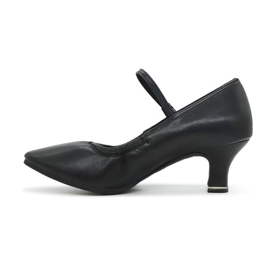BD Dance Women's Ballroom Latin Dance Shoes Professional Jazz Waltz Practice Sandals Classic Black Leather Kitten Heel Pumps #107 4.5-11