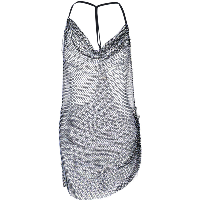 Udance Women's Latin Dance Dress with Diamond Mesh Outerwear A102