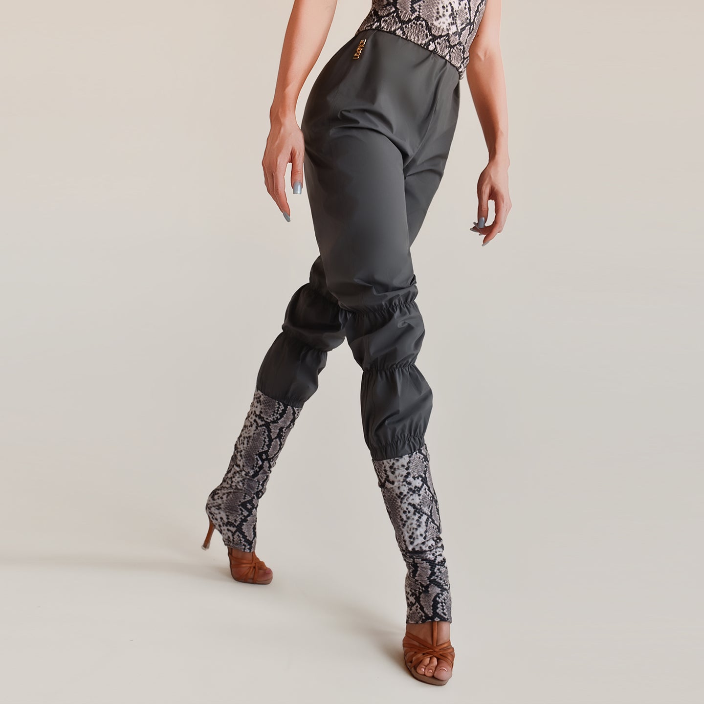 UDANCE Latin dance socks, dance specific socks, python patterned socks A110