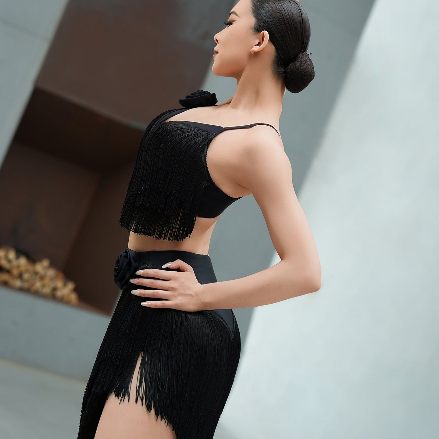 UDANCE Latin dance top, female adult new workout outfit, dance outfit, fashionable dance tassel suspender A117