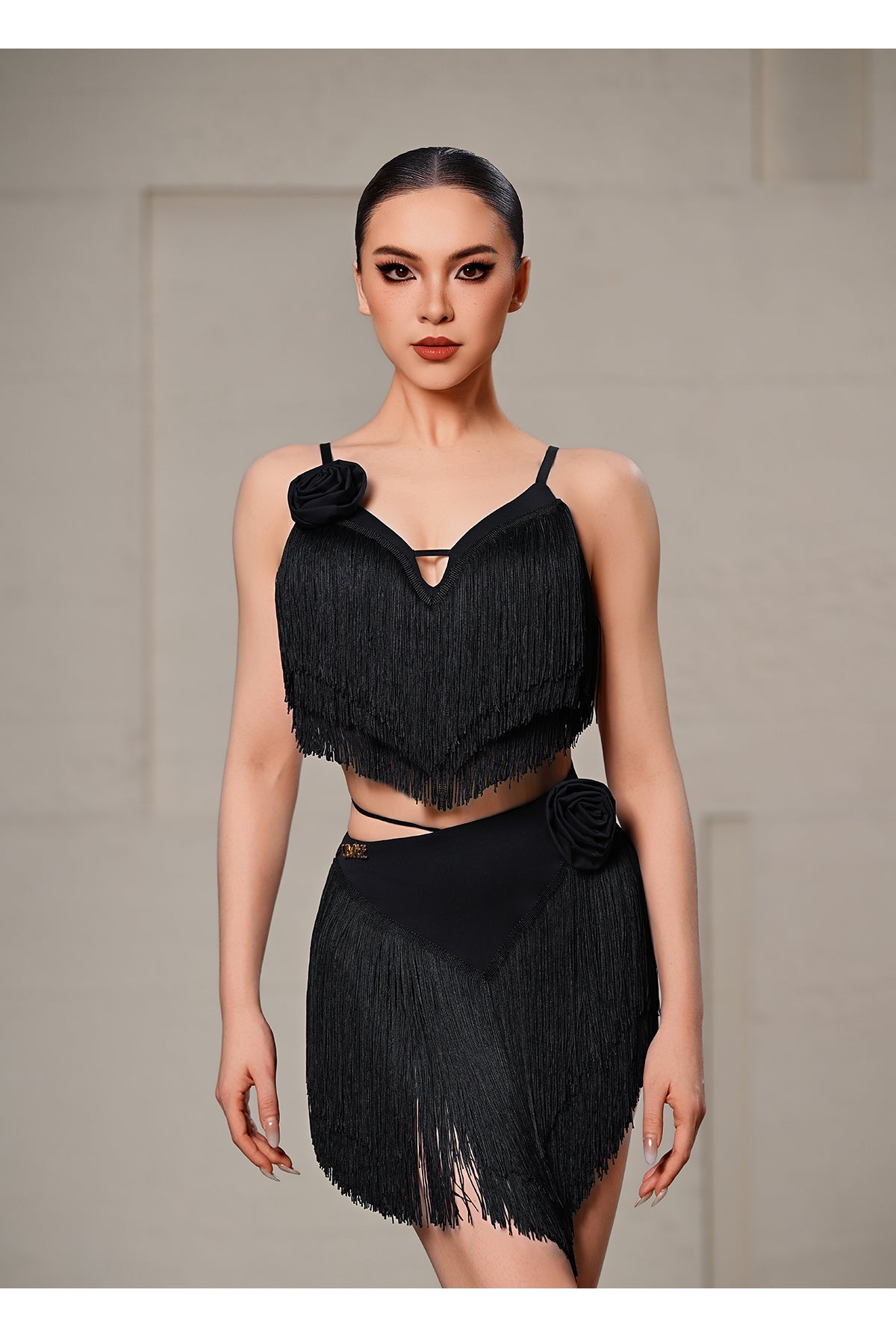 UDANCE Latin Flared Skirt with Tassels, Professional Dance Skirt for Women Adults, New Dancewear for Practice A118