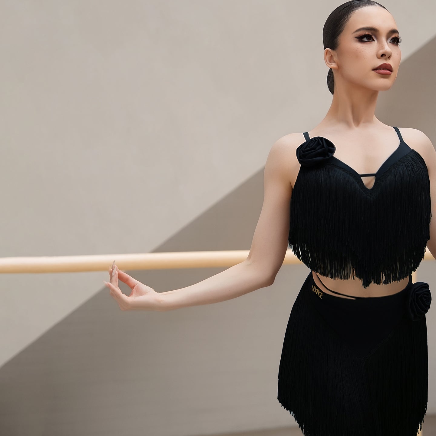 UDANCE Latin Flared Skirt with Tassels, Professional Dance Skirt for Women Adults, New Dancewear for Practice A118