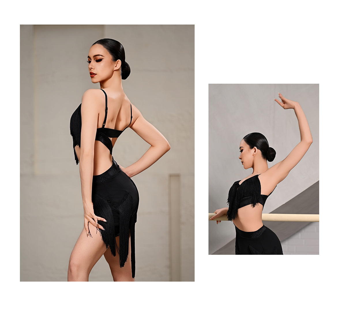 UDANCE Latin dance training uniform, women's adult new fashion dancewear set, fringe dress A119