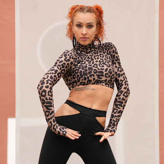 UD 2025 New in Women's Clothing Stage Performance Costume Latin Dance Dedicated Long Sleeve Dancewear Crop Tops for Women A64