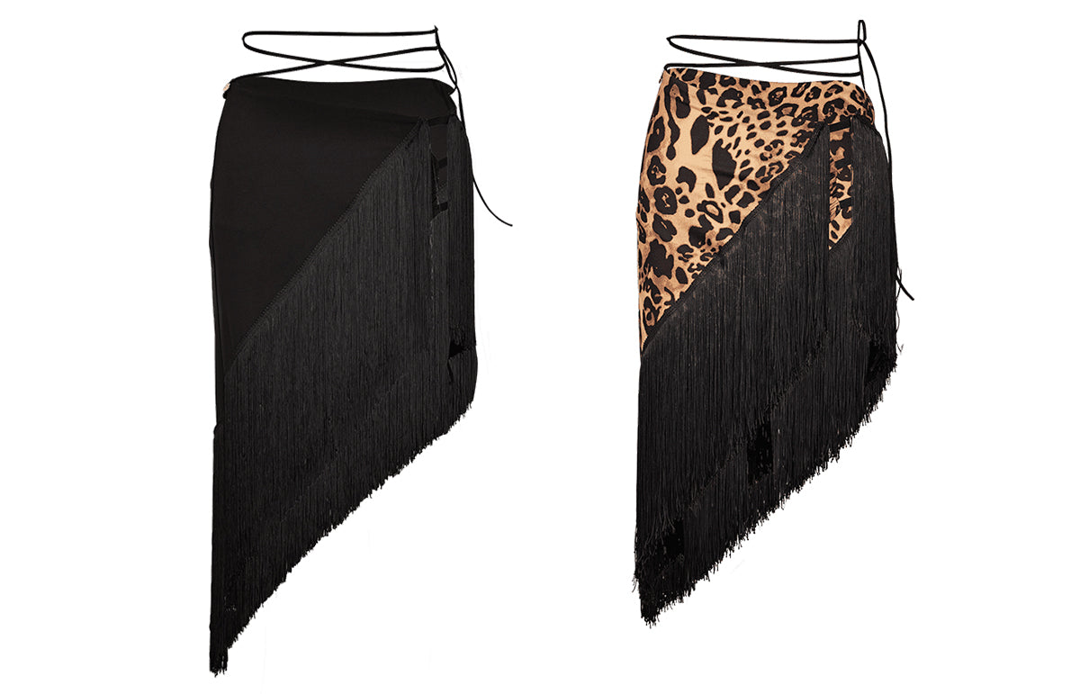 UDANCE Fringed Latin Dance Skirt Half Skirt 2025 New Arrival Dance Skirt Practice Wear Asymmetric Hem Fringe Skirt for Women A83