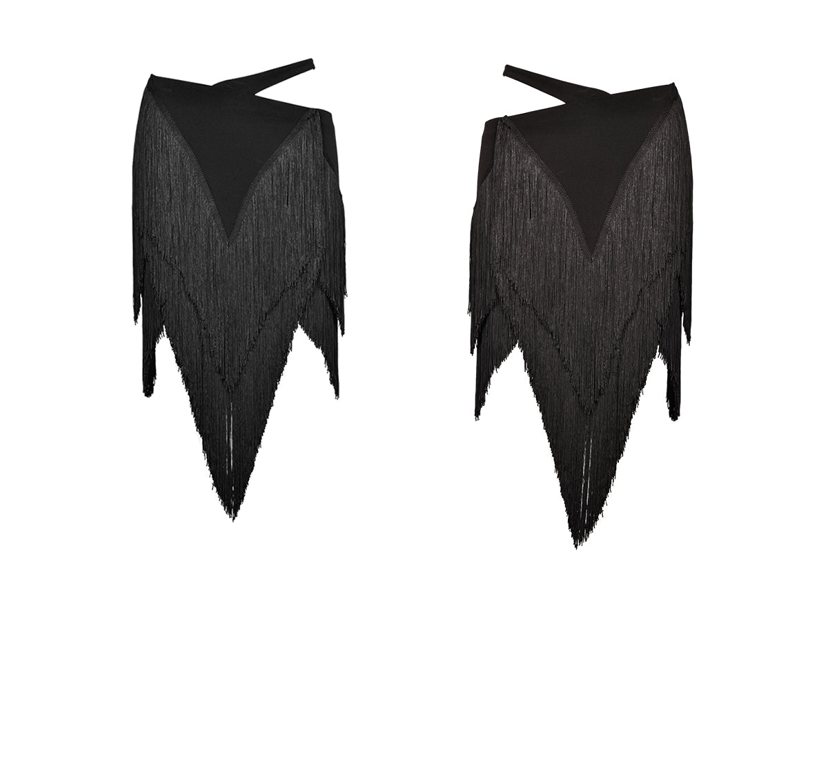 UDANCE 2025 New Latin Dance Women's Fringe Skirt Asymmetrical Hem Practice Skirt for Women A88
