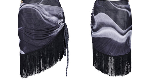 Udance New Arrival Women's Latin Dance Dress Printed Tassel Skirt A99