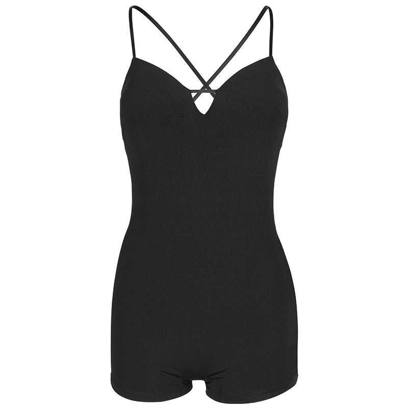 UDANCE Women's Ballroom Dancewear Back Cross Strap Jumpsuit AMD03