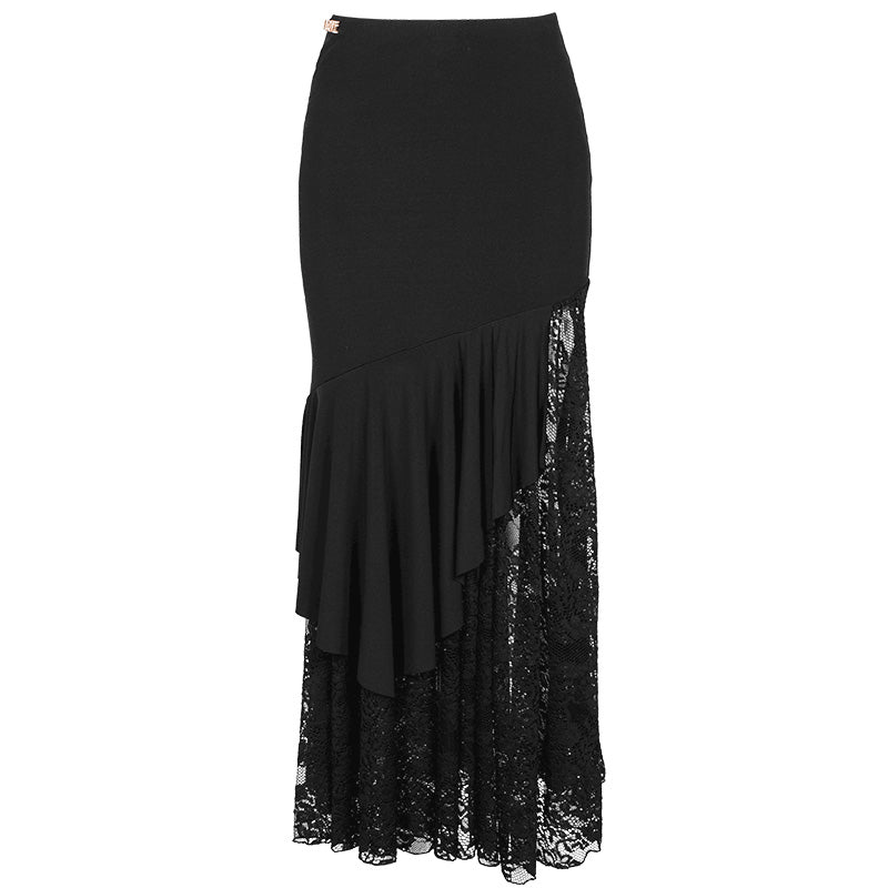 UDANCE New in Ballroom Dance Skirt Lace Cutout Skirt for Women AMD12
