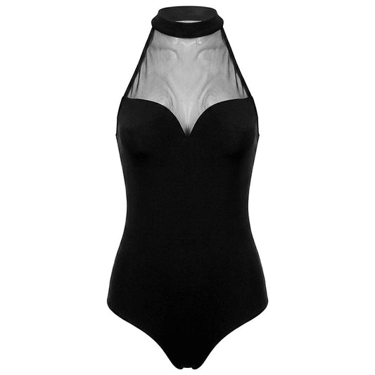 UDANCE Women's Ballroom Dance Bodysuit Mesh Sleeveless Leotard AMD17