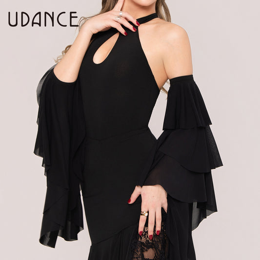 UDANCE 2026 New Arrival Women's Ballroom Dance Mesh Long Sleeves AMD13