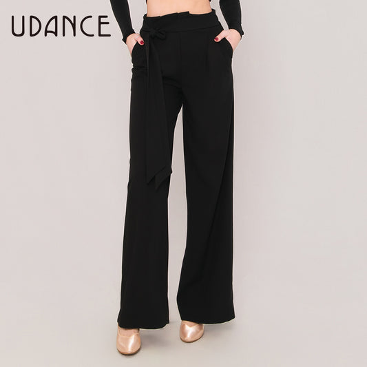UDANCE Women's Ballroom Dance High-Waist Wide Straight Leg Pants AMD09