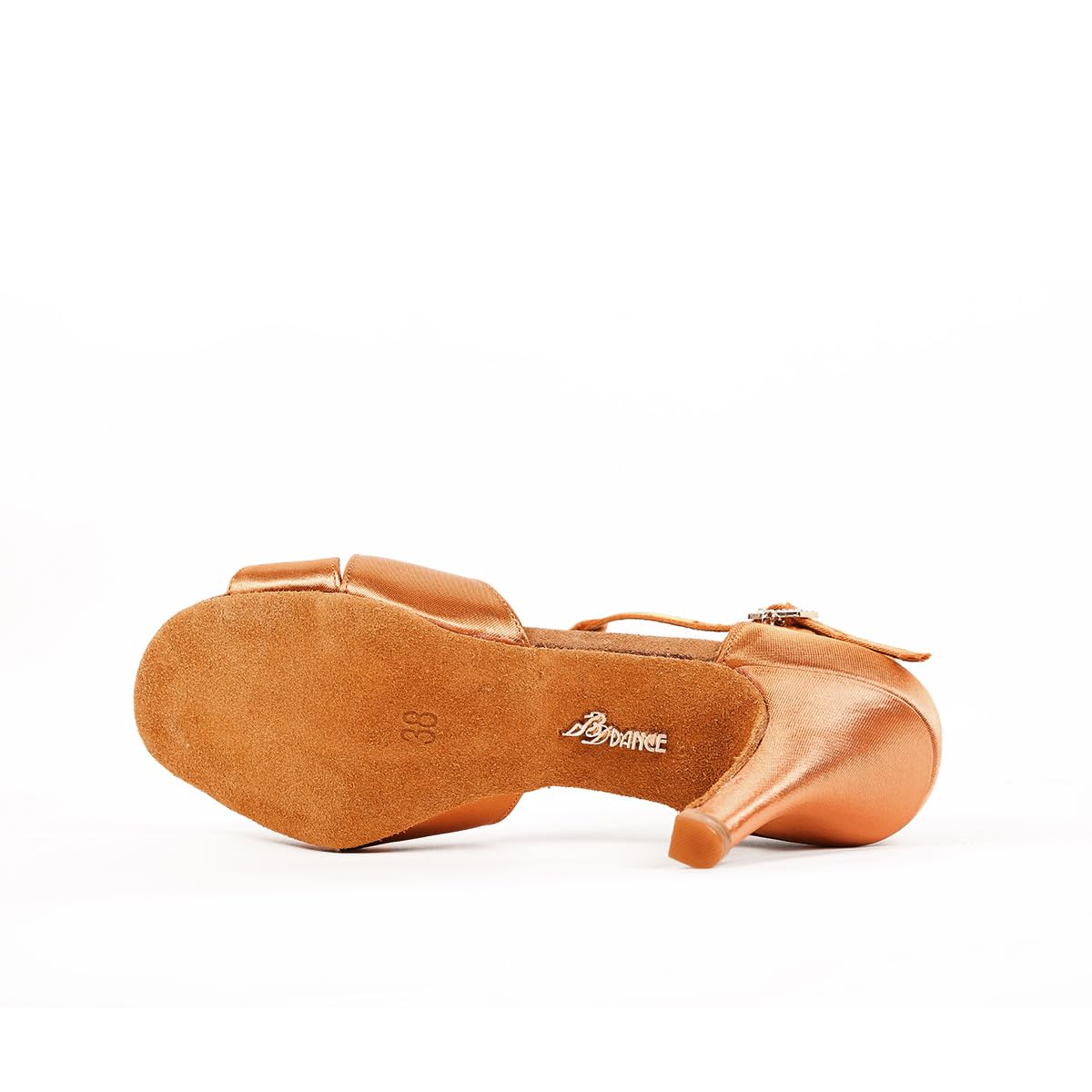 BD Dance Professional Women's Latin Dance Shoes T-Strap Salsa Jazz Flamenco Performance Pump Satin Ballroom Sandals #2358