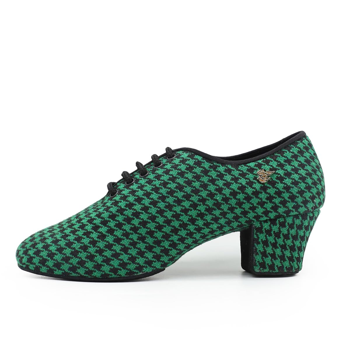 BD Ddance Handmade Professional Latin Dance Shoes for Women Teaching Practice Performance Oxford Shoes Houndstooth #T1-B