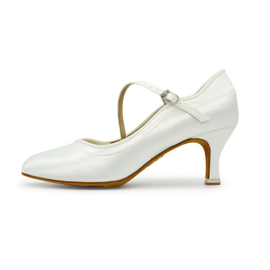 BD Dance Women's Satin Mary Jane Wedding Pump Ballroom Jazz Waltz Tango Performance Latin Dance Shoes for Women #1321B